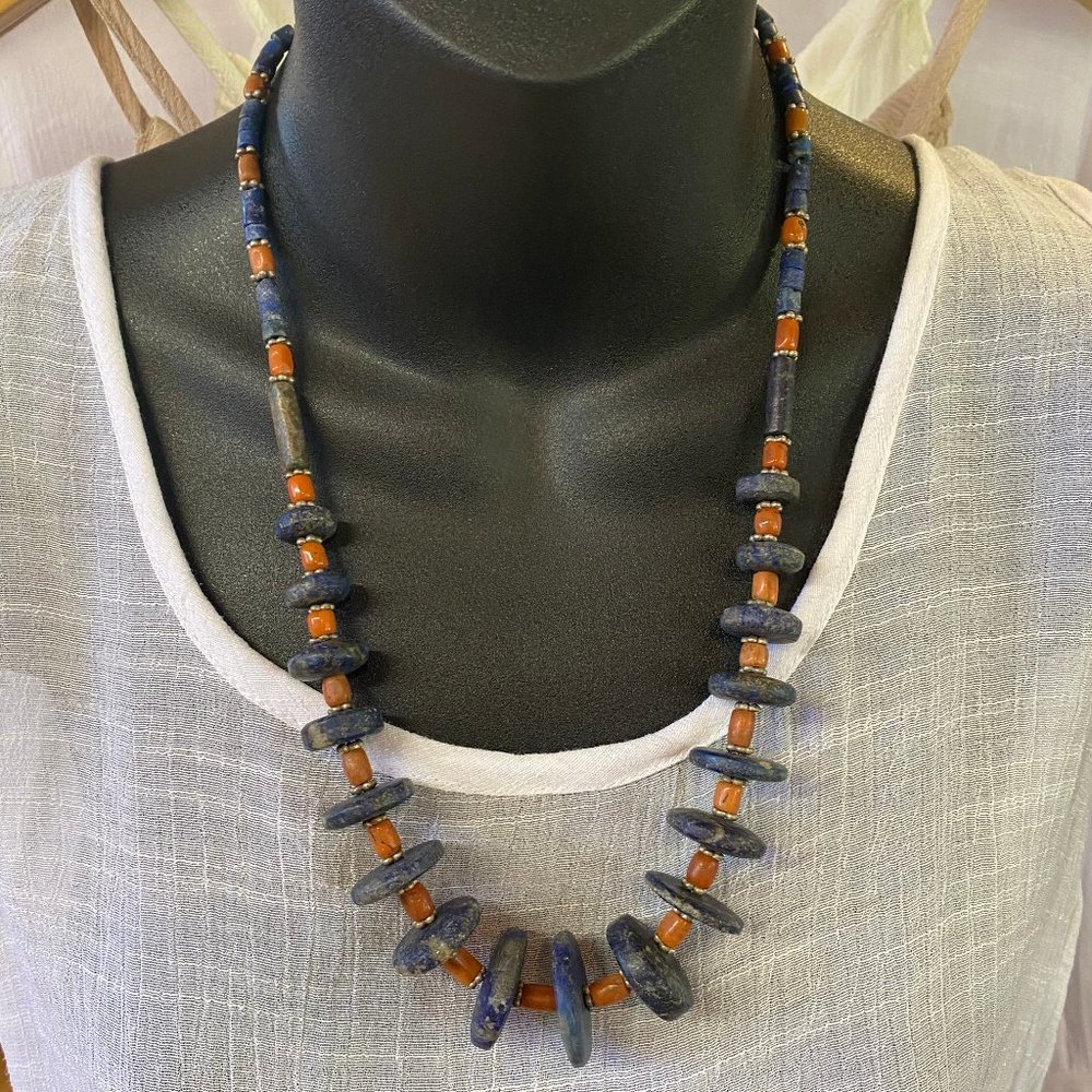 Lapis Lazuli and Coral Necklace